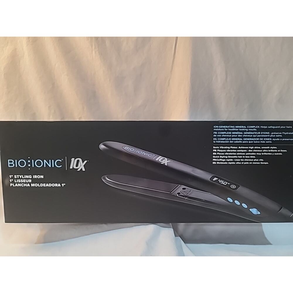 Bio Ionic 10X Pro Styling Iron 1" Nano Ionic-with Vibrating Plates Brand New